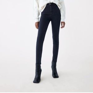 Zara dark blue high rise skinny jean leggings